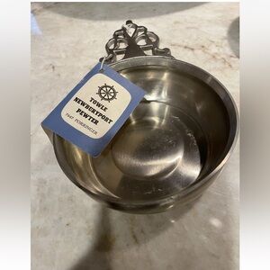 Vintage towel Newbury pewter dish